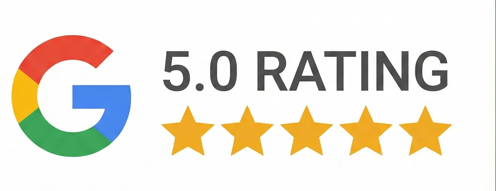 Google rating 5.0, five stars